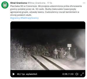 [VIDEO] Minionej doby tj.17.11 na granicy polsko-białoruskiej odnotowano 501 prób nielegalnego przekroczenia tego odcinka. 