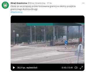 [VIDEO] Minionej doby tj.17.11 na granicy polsko-białoruskiej odnotowano 501 prób nielegalnego przekroczenia tego odcinka. 
