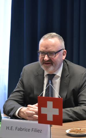 Wiceminister Adam Guibourgé-Czetwertyński na spotkaniu z Ambasadorem Szwajcarii
