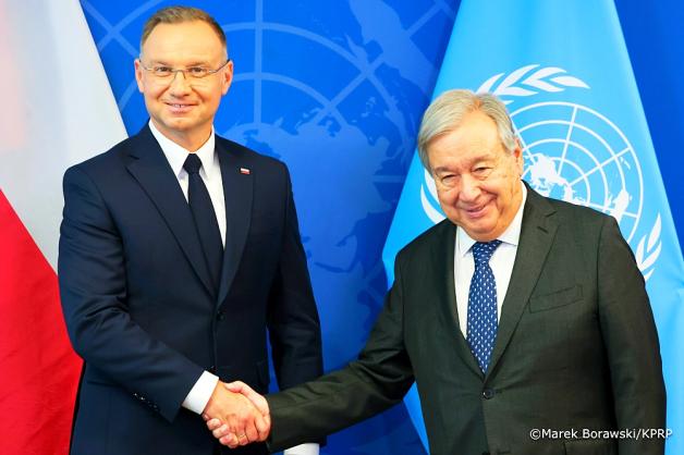 [VIDEO] O sytuacji na Ukrainie, o warunkach, na jakich możliwe byłoby podejmowanie inicjatyw pokojowych rozmawiał Andrzej Duda z Sekretarzem Generalnym ONZ António Guterresem w Nowym Jorku